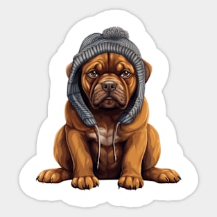 Winter Cane Corso Dog Sticker